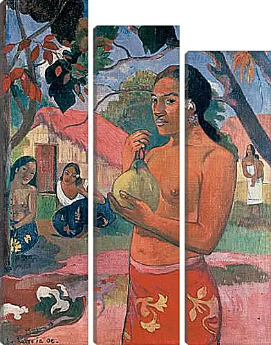 Модульная картина - Woman Holding a Fruit (Eu haere ia oe). Поль Гоген