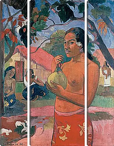 Модульная картина - Woman Holding a Fruit (Eu haere ia oe). Поль Гоген