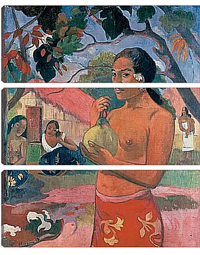 Модульная картина - Woman Holding a Fruit (Eu haere ia oe). Поль Гоген