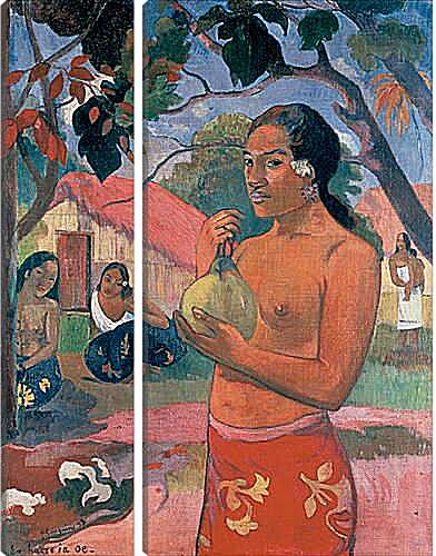 Модульная картина - Woman Holding a Fruit (Eu haere ia oe). Поль Гоген