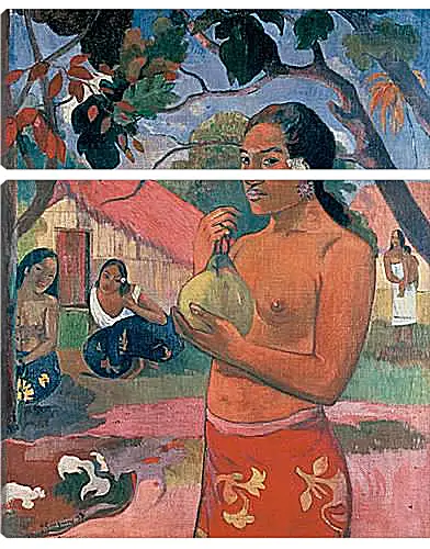 Модульная картина - Woman Holding a Fruit (Eu haere ia oe). Поль Гоген