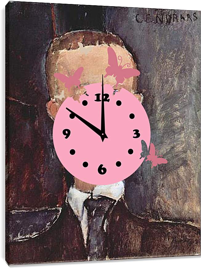 Часы картина - Blaise Cendrars. Портрет Блеза Сандрара. Амедео Модильяни