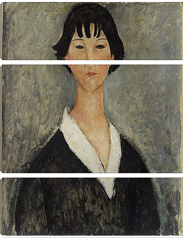 Модульная картина - Jeune Fille Aux Cheveux Noirs. Девушка с черными волосами. Амедео Модильяни