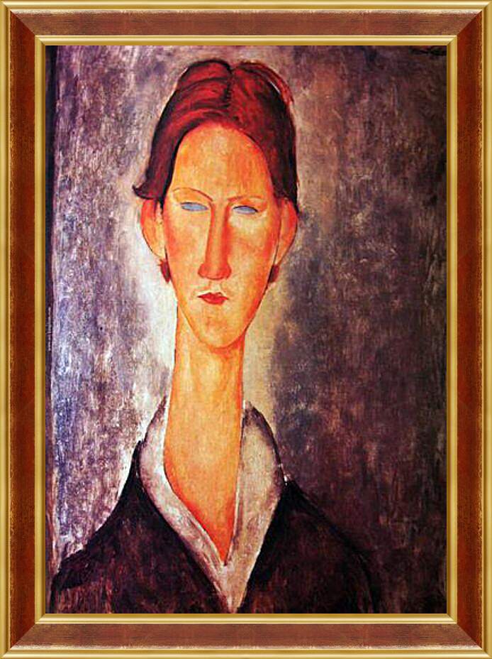Картина в раме - Young Man (Student). Портрет студента. Амедео Модильяни