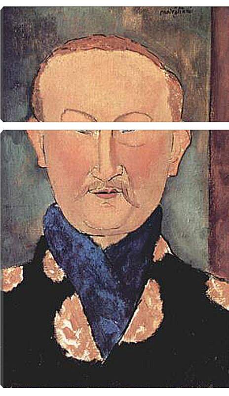 Модульная картина - Portrait of Leon Bakst. Портрет Леона Бакста. Амедео Модильяни