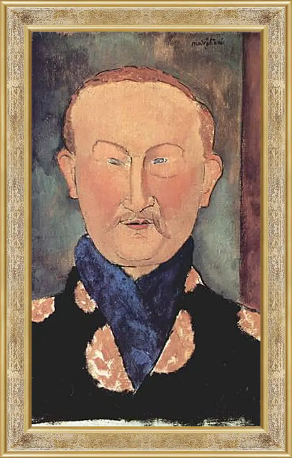 Картина в раме - Portrait of Leon Bakst. Портрет Леона Бакста. Амедео Модильяни