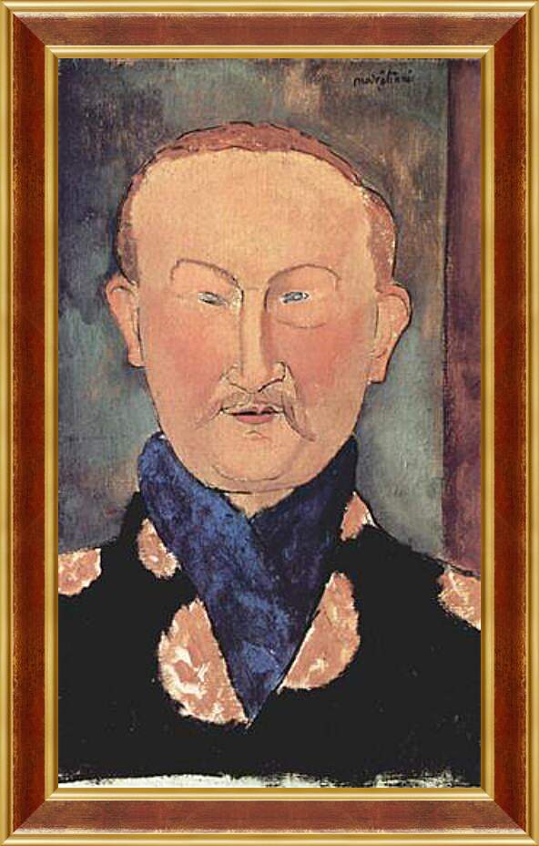 Картина в раме - Portrait of Leon Bakst. Портрет Леона Бакста. Амедео Модильяни