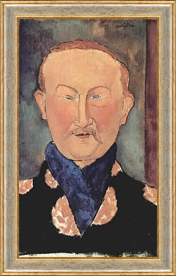 Картина в раме - Portrait of Leon Bakst. Портрет Леона Бакста. Амедео Модильяни