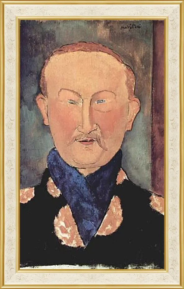 Картина в раме - Portrait of Leon Bakst. Портрет Леона Бакста. Амедео Модильяни