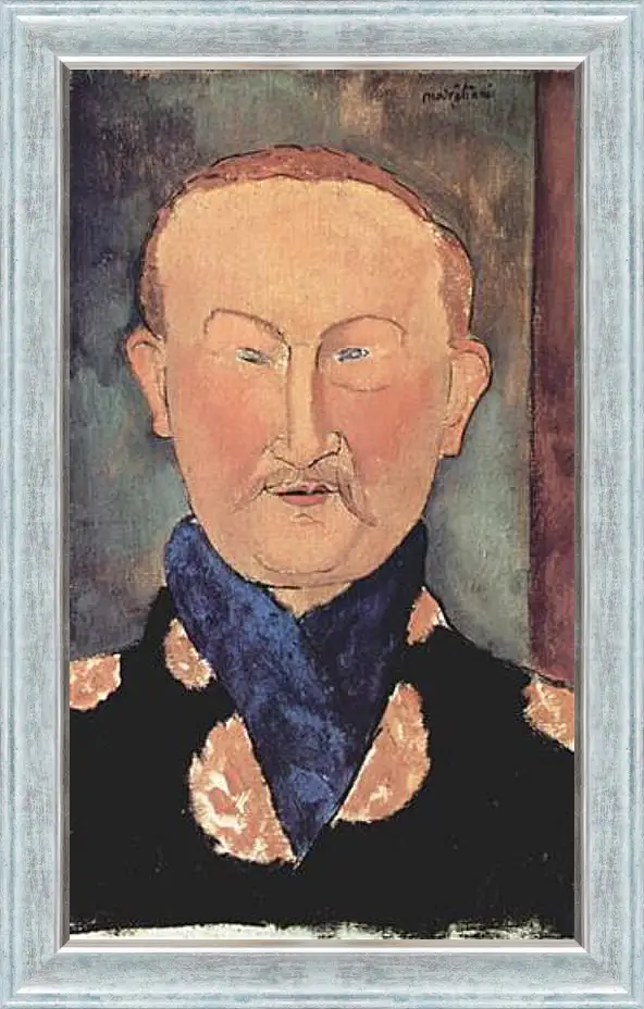 Картина в раме - Portrait of Leon Bakst. Портрет Леона Бакста. Амедео Модильяни