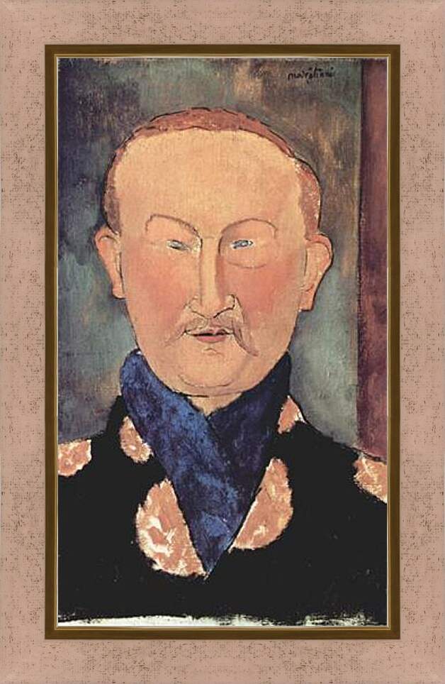 Картина в раме - Portrait of Leon Bakst. Портрет Леона Бакста. Амедео Модильяни