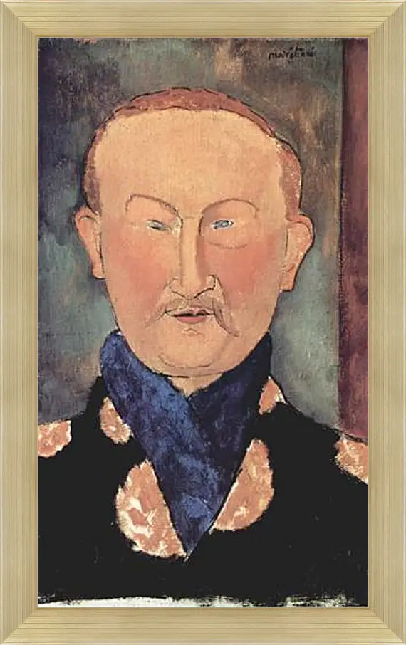 Картина в раме - Portrait of Leon Bakst. Портрет Леона Бакста. Амедео Модильяни