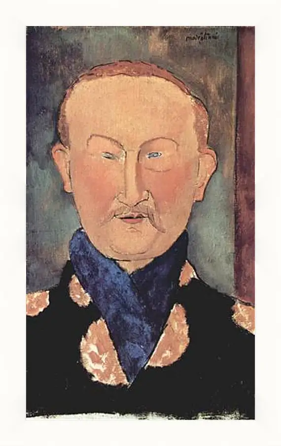 Картина в раме - Portrait of Leon Bakst. Портрет Леона Бакста. Амедео Модильяни