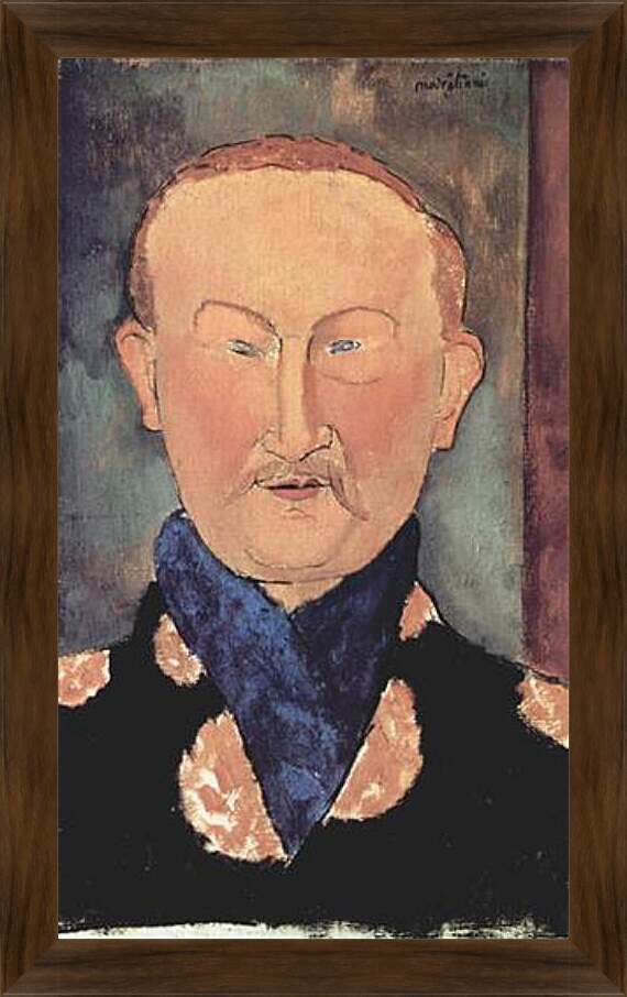 Картина в раме - Portrait of Leon Bakst. Портрет Леона Бакста. Амедео Модильяни