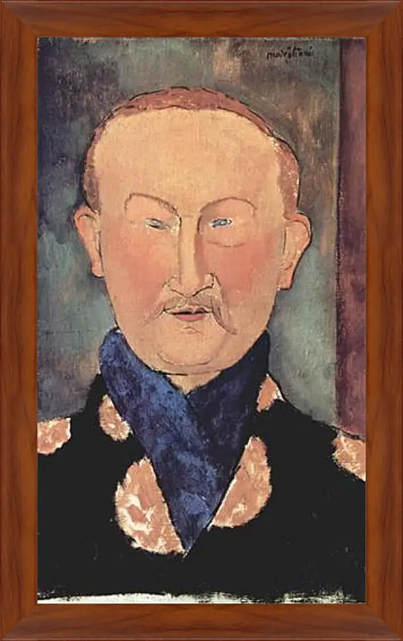 Картина в раме - Portrait of Leon Bakst. Портрет Леона Бакста. Амедео Модильяни