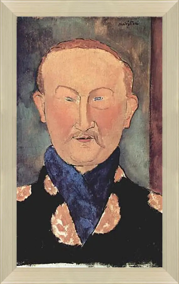 Картина в раме - Portrait of Leon Bakst. Портрет Леона Бакста. Амедео Модильяни