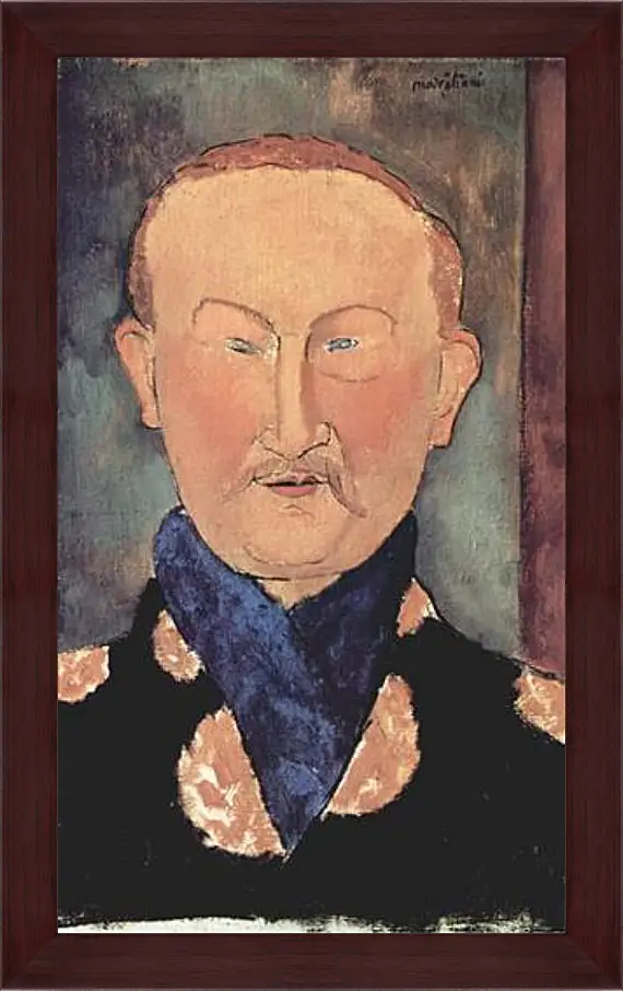 Картина в раме - Portrait of Leon Bakst. Портрет Леона Бакста. Амедео Модильяни