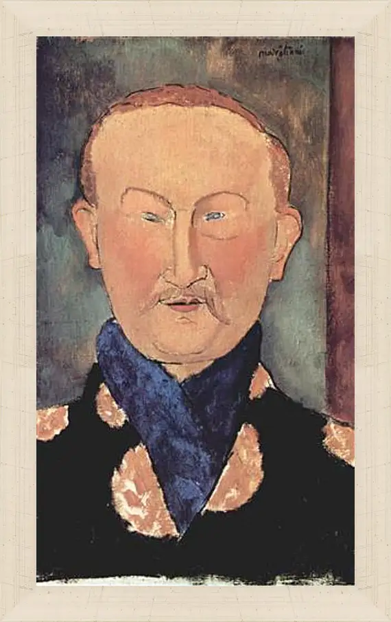 Картина в раме - Portrait of Leon Bakst. Портрет Леона Бакста. Амедео Модильяни