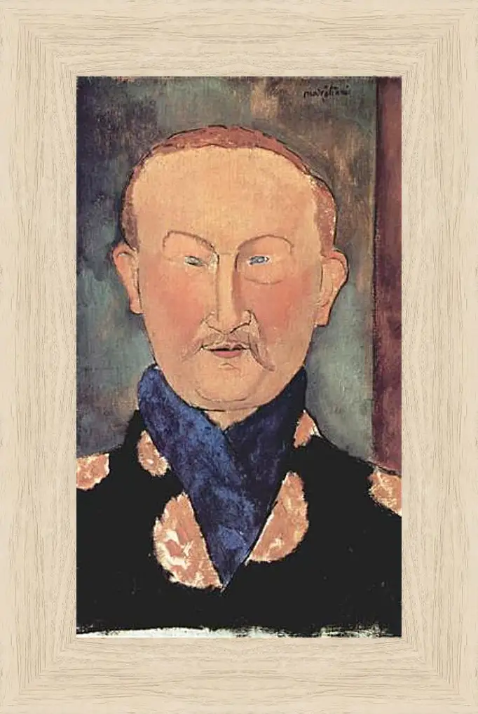 Картина в раме - Portrait of Leon Bakst. Портрет Леона Бакста. Амедео Модильяни