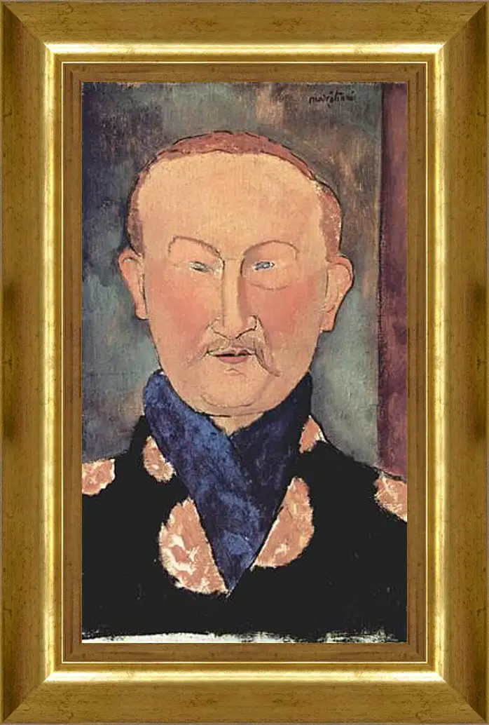 Картина в раме - Portrait of Leon Bakst. Портрет Леона Бакста. Амедео Модильяни