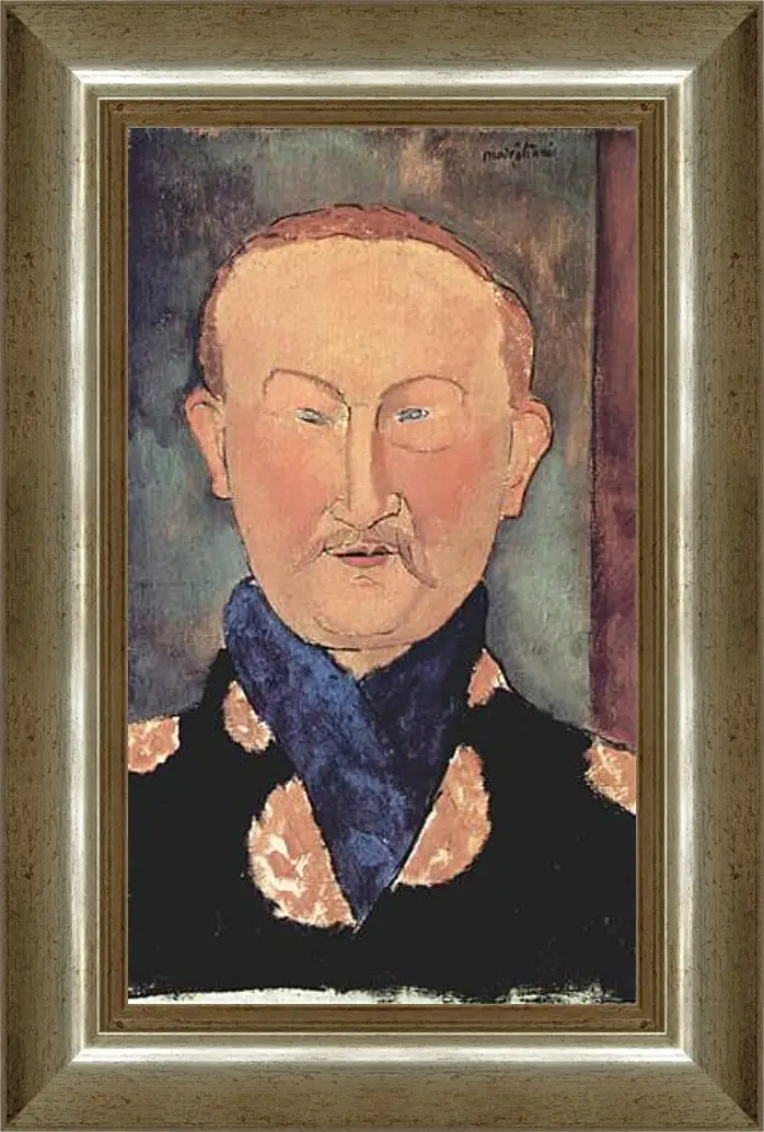 Картина в раме - Portrait of Leon Bakst. Портрет Леона Бакста. Амедео Модильяни