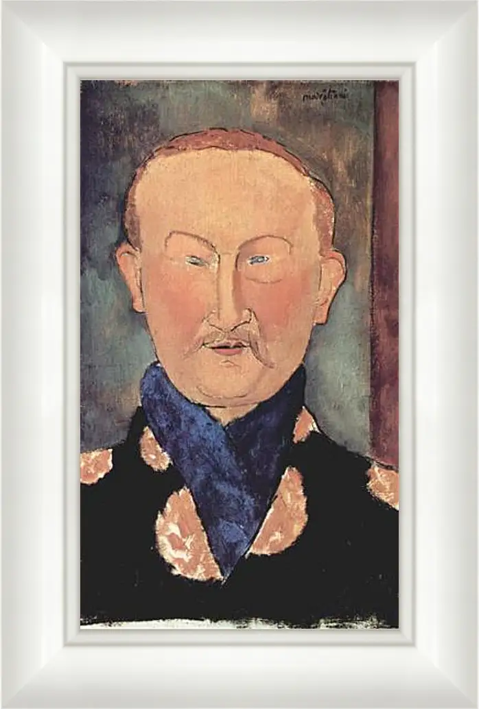 Картина в раме - Portrait of Leon Bakst. Портрет Леона Бакста. Амедео Модильяни