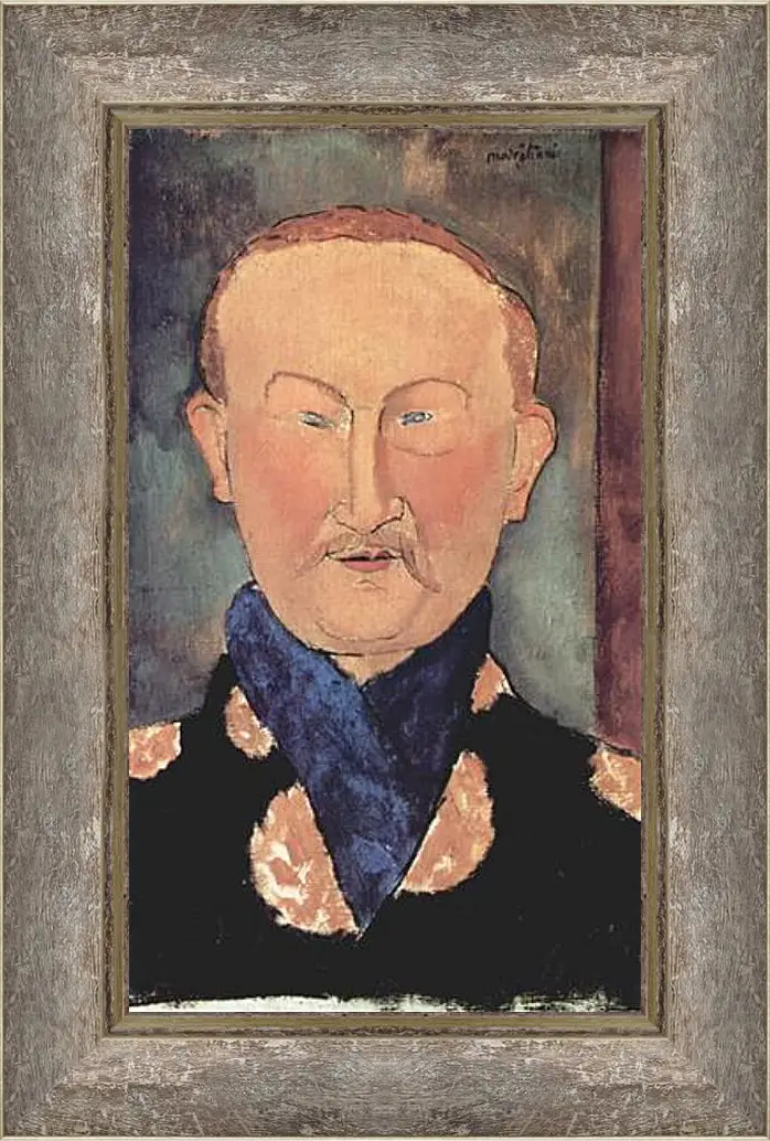 Картина в раме - Portrait of Leon Bakst. Портрет Леона Бакста. Амедео Модильяни