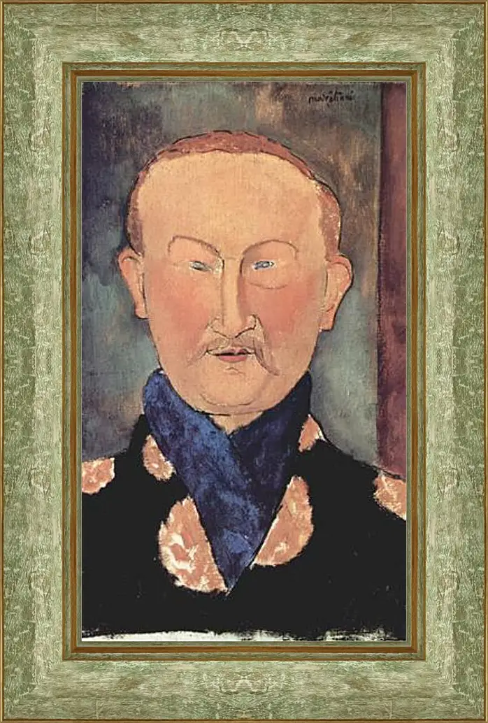 Картина в раме - Portrait of Leon Bakst. Портрет Леона Бакста. Амедео Модильяни