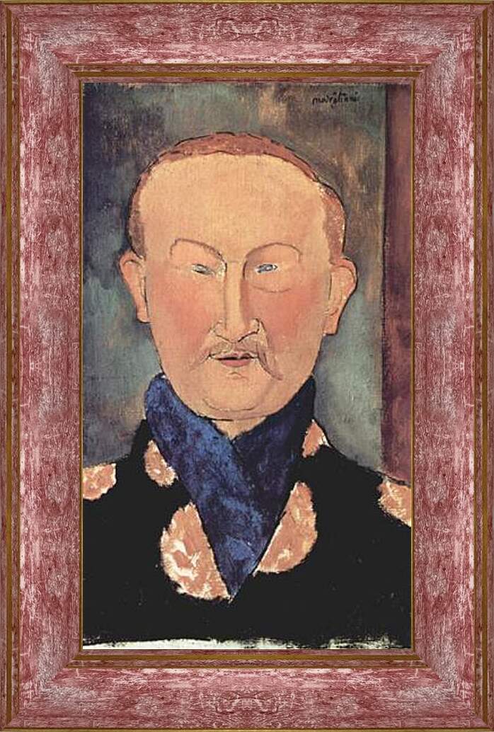 Картина в раме - Portrait of Leon Bakst. Портрет Леона Бакста. Амедео Модильяни