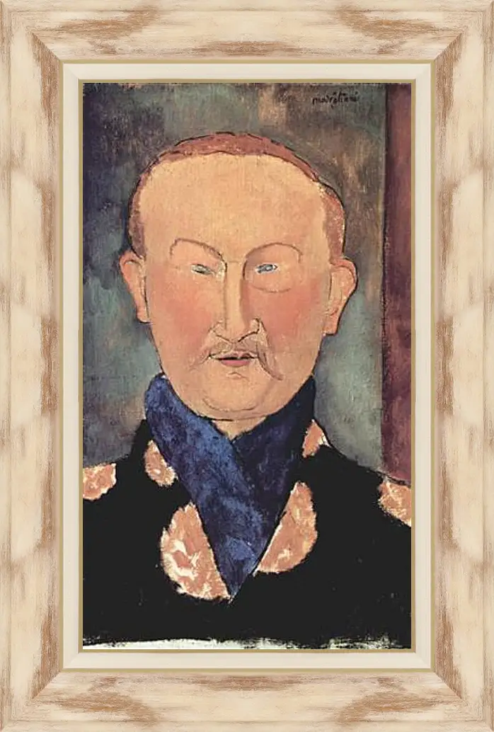 Картина в раме - Portrait of Leon Bakst. Портрет Леона Бакста. Амедео Модильяни