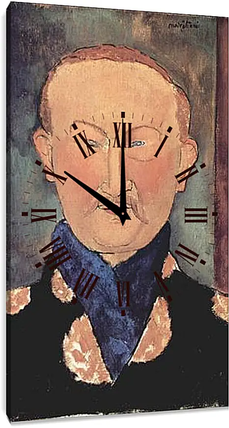 Часы картина - Portrait of Leon Bakst. Портрет Леона Бакста. Амедео Модильяни