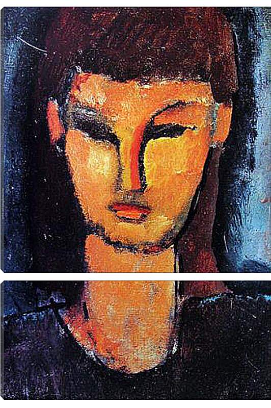 Модульная картина - Head of a young woman. Голова молодой женщины. Амедео Модильяни
