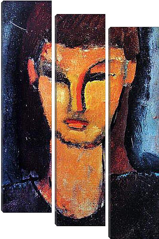 Модульная картина - Head of a young woman. Голова молодой женщины. Амедео Модильяни