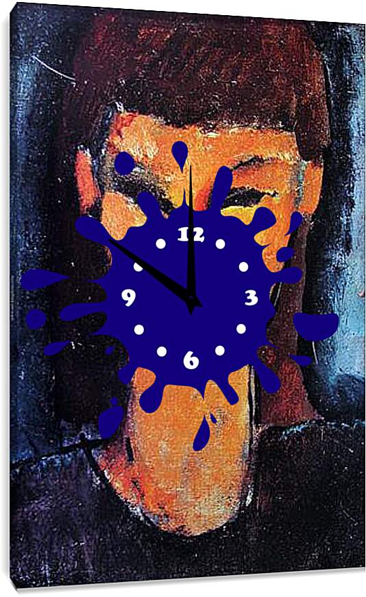 Часы картина - Head of a young woman. Голова молодой женщины. Амедео Модильяни