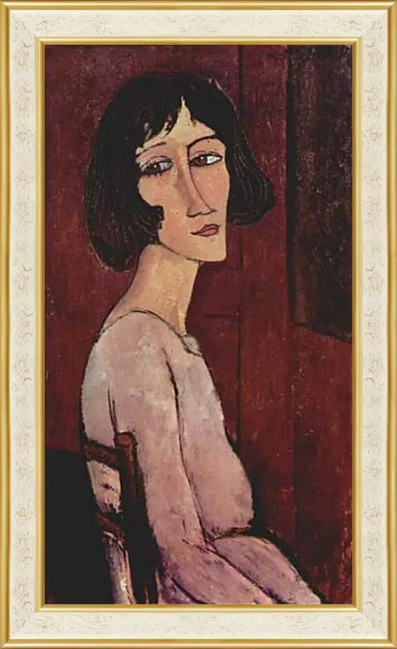 Картина в раме - Portrait of Margarita. Портрет Маргариты. Амедео Модильяни