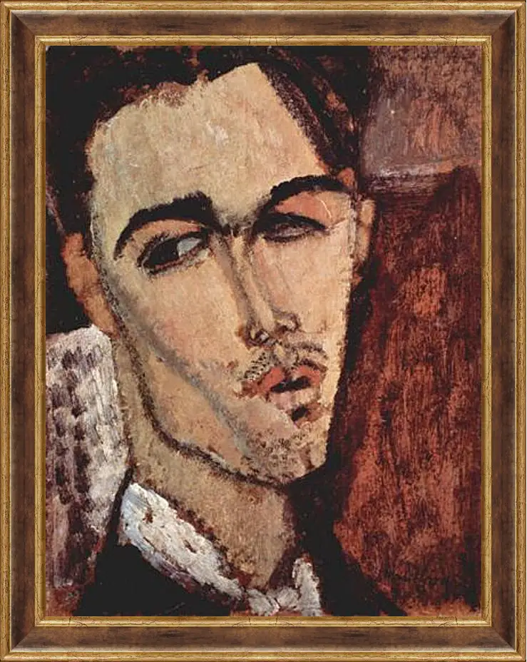 Картина в раме - Portrait of Celso Lagar. Портрет Сельсо Лагара. Амедео Модильяни