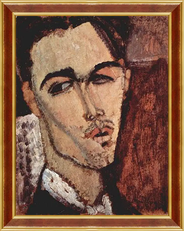 Картина в раме - Portrait of Celso Lagar. Портрет Сельсо Лагара. Амедео Модильяни