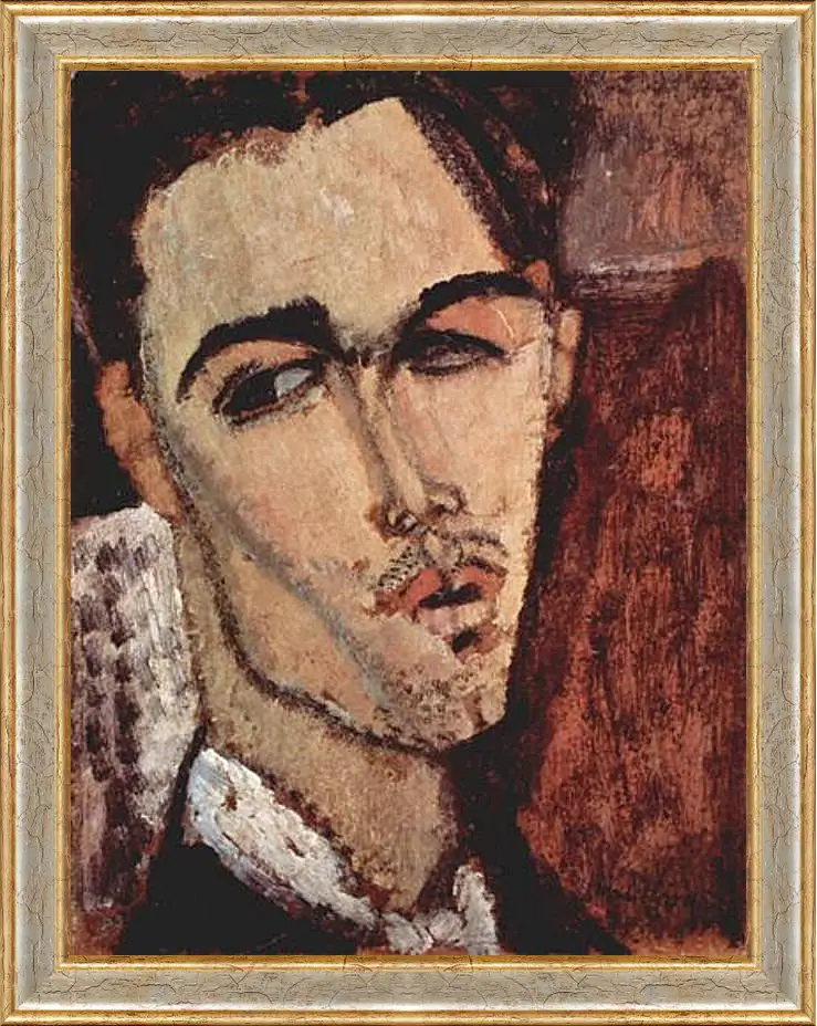 Картина в раме - Portrait of Celso Lagar. Портрет Сельсо Лагара. Амедео Модильяни