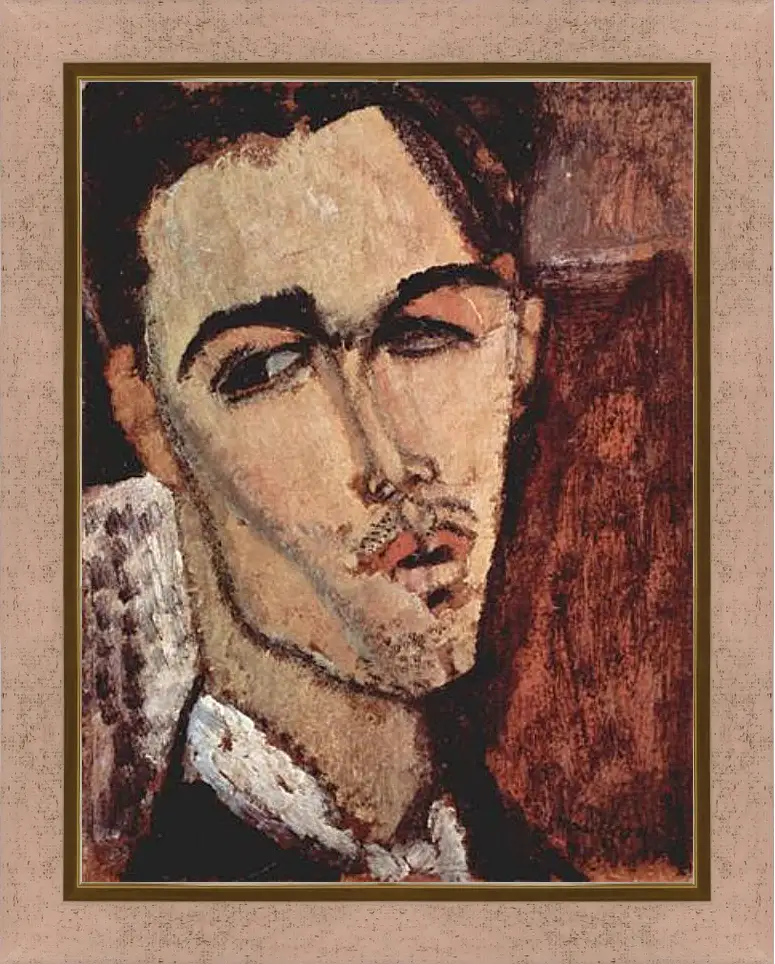 Картина в раме - Portrait of Celso Lagar. Портрет Сельсо Лагара. Амедео Модильяни