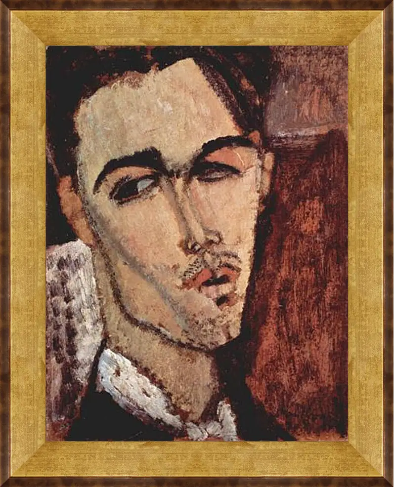 Картина в раме - Portrait of Celso Lagar. Портрет Сельсо Лагара. Амедео Модильяни