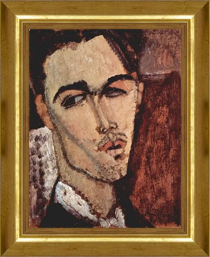 Картина в раме - Portrait of Celso Lagar. Портрет Сельсо Лагара. Амедео Модильяни