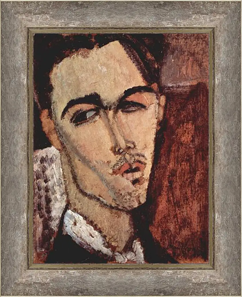 Картина в раме - Portrait of Celso Lagar. Портрет Сельсо Лагара. Амедео Модильяни