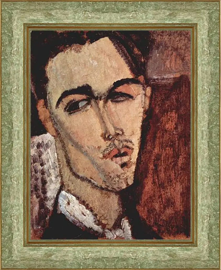 Картина в раме - Portrait of Celso Lagar. Портрет Сельсо Лагара. Амедео Модильяни