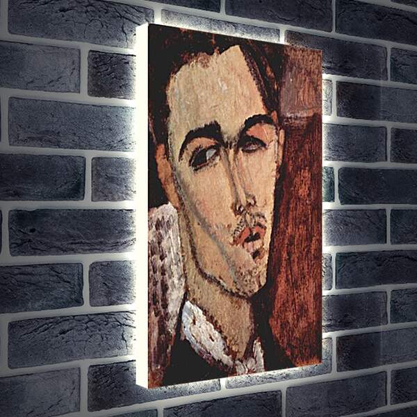 Лайтбокс световая панель - Portrait of Celso Lagar. Портрет Сельсо Лагара. Амедео Модильяни