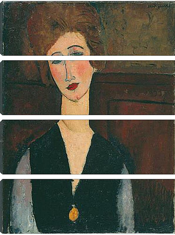 Модульная картина - Portrait of a Woman. Портрет женщины. Амедео Модильяни
