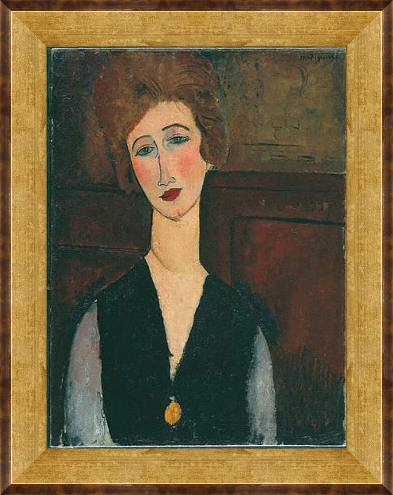 Картина в раме - Portrait of a Woman. Портрет женщины. Амедео Модильяни
