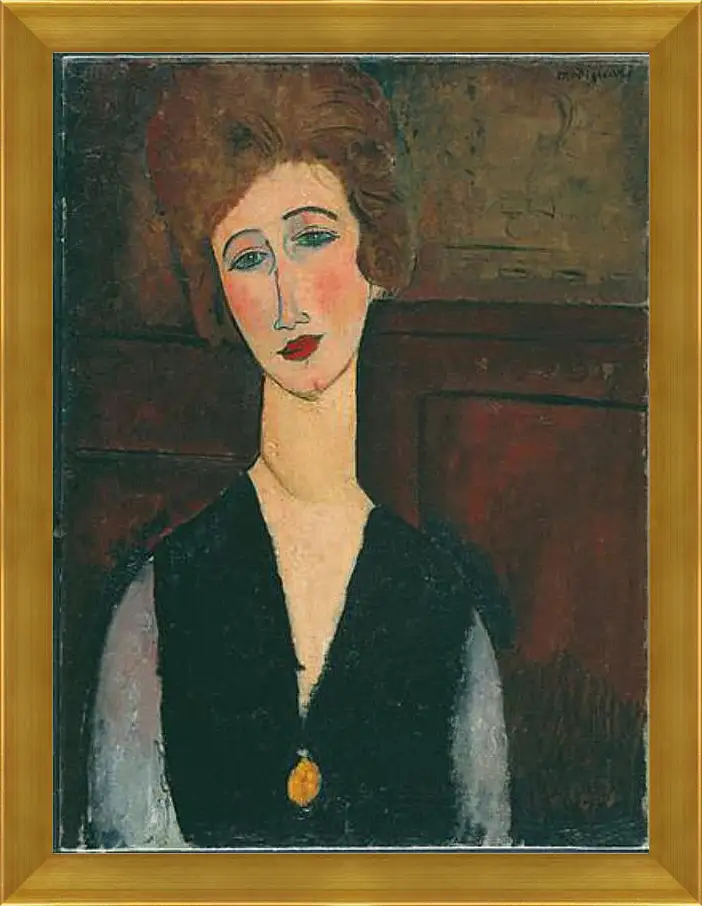 Картина в раме - Portrait of a Woman. Портрет женщины. Амедео Модильяни