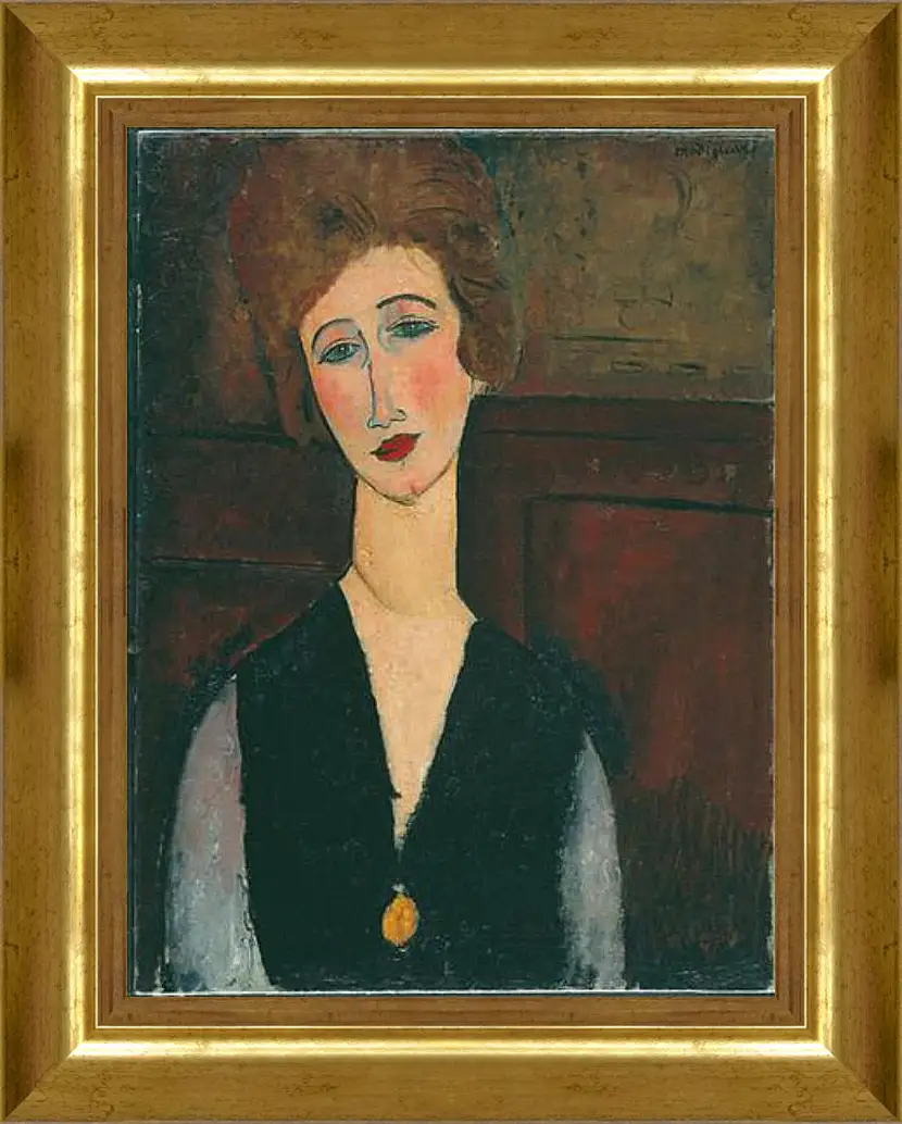 Картина в раме - Portrait of a Woman. Портрет женщины. Амедео Модильяни