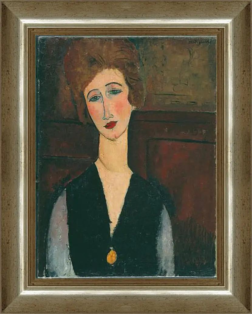 Картина в раме - Portrait of a Woman. Портрет женщины. Амедео Модильяни