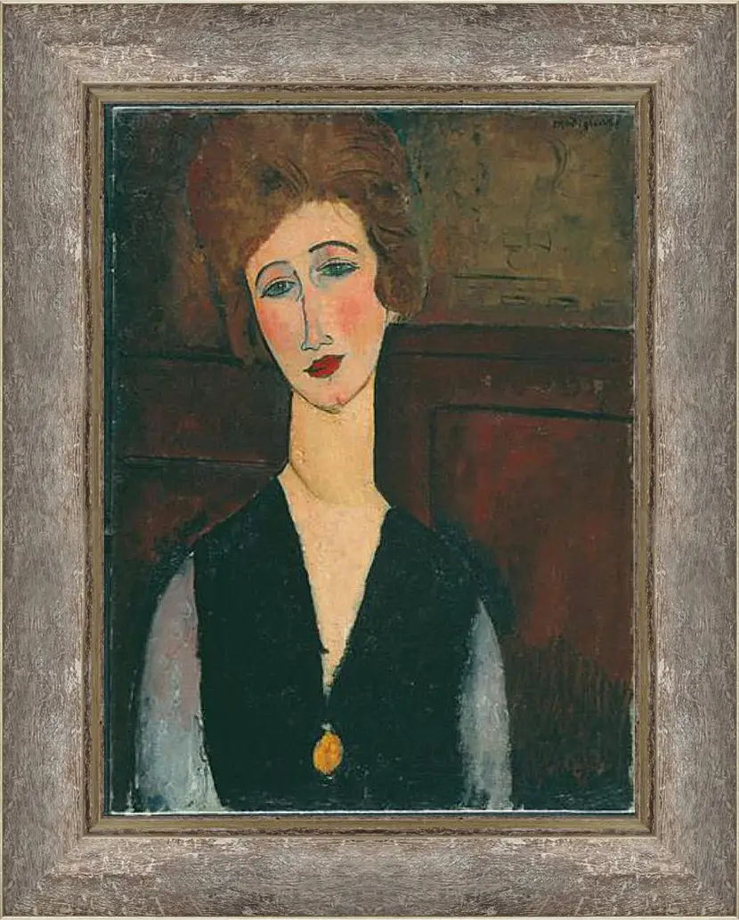 Картина в раме - Portrait of a Woman. Портрет женщины. Амедео Модильяни